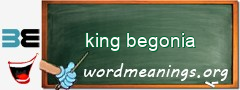 WordMeaning blackboard for king begonia